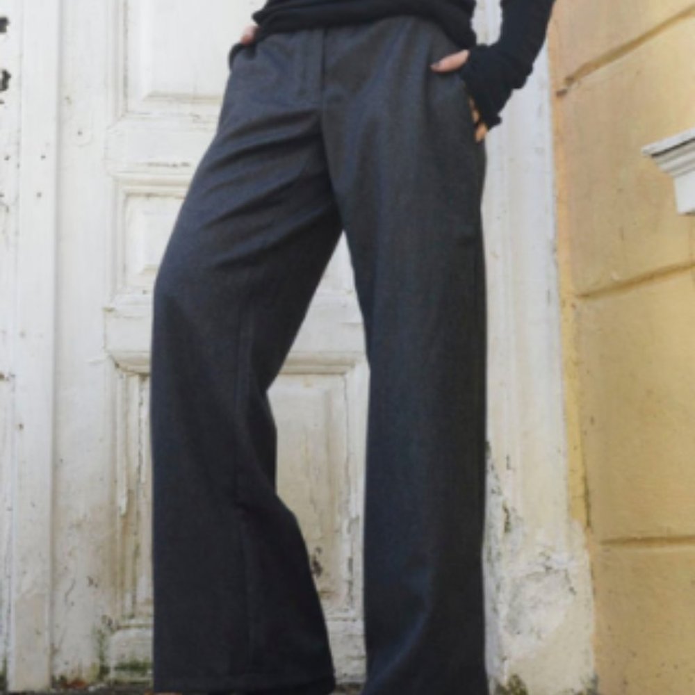 Metamorphoza Wide Leg Grey Cold Wool Pants
